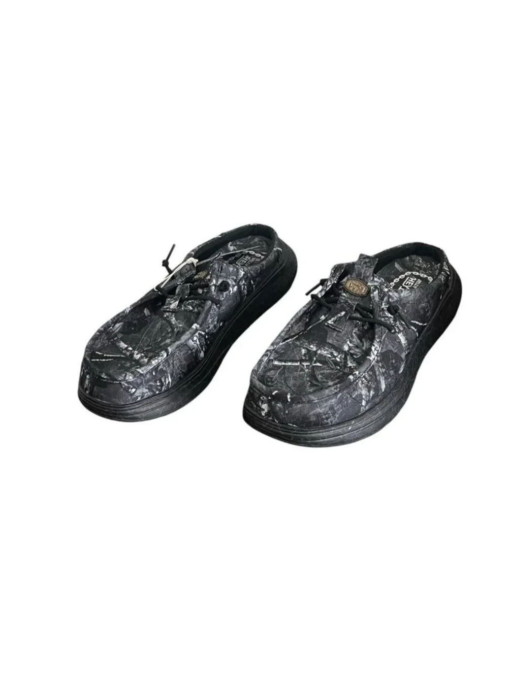 JELLY ROLL x Hey Dude Realtree Edge Wally Comf Slip Shoes Black Camo Men's 10